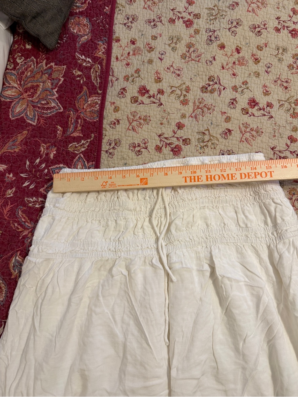 White Eyelet Tiered Maxi Skirt with Drawstring Waist - Picture 5 of 8